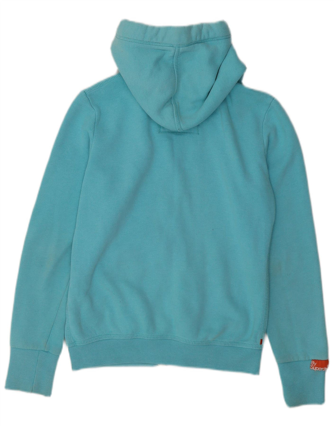 SUPERDRY Suéter con capucha y cremallera para mujer UK 10 Small Blue Cotton