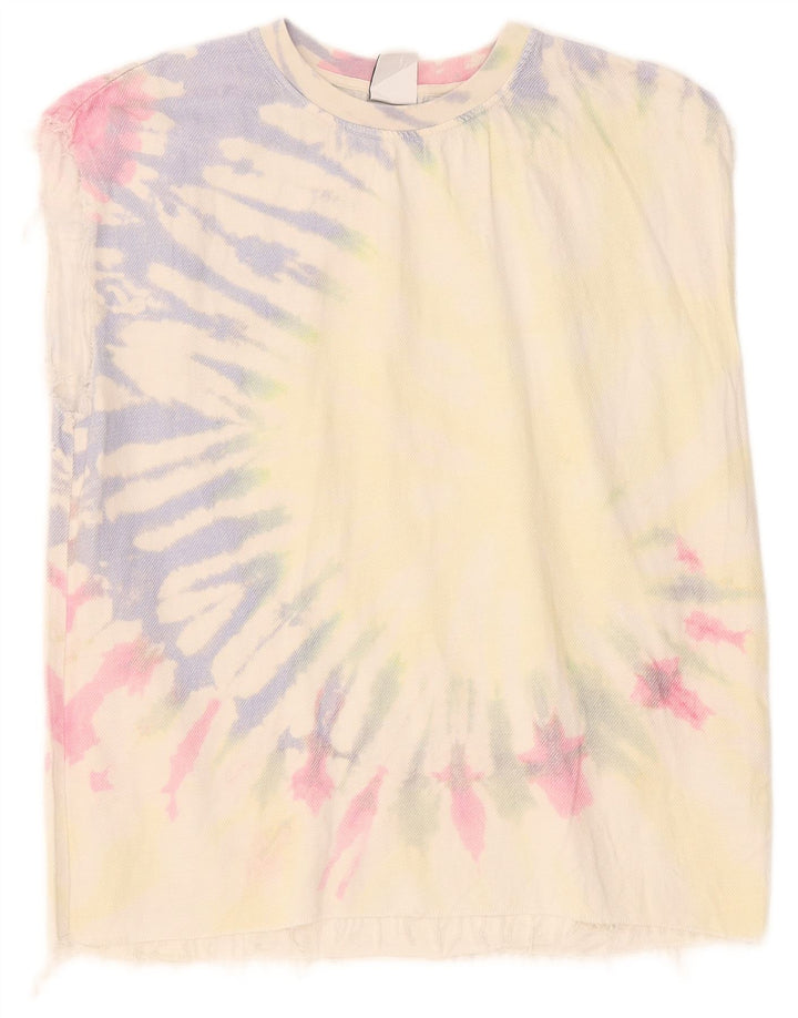 Zara Hombre Chaleco Top Small Multicolor Tie Dye Algodón