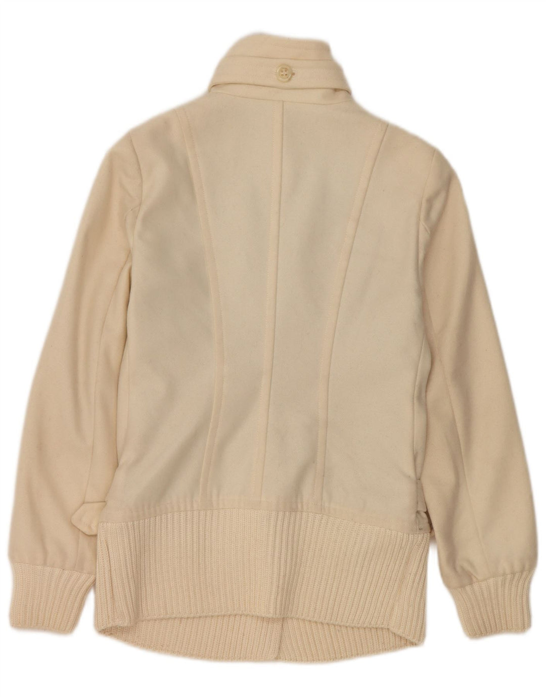 Cazadora Bomber Mujer Benetton IT 38 XS Lana Blanco Roto