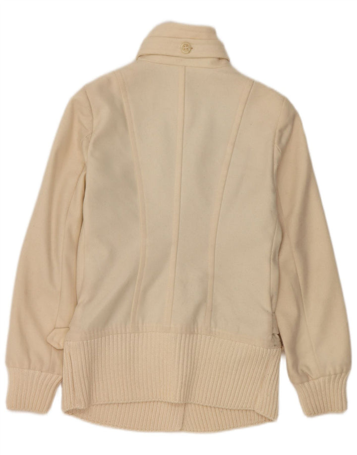 Cazadora Bomber Mujer Benetton IT 38 XS Lana Blanco Roto