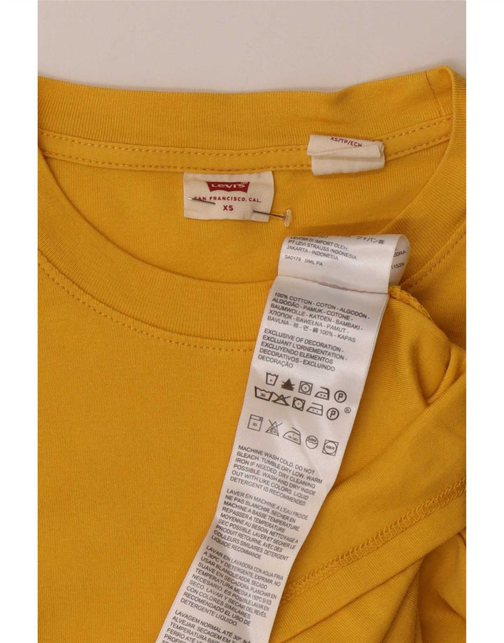 Levi's Top de manga larga para mujer UK 6 XS Algodón amarillo