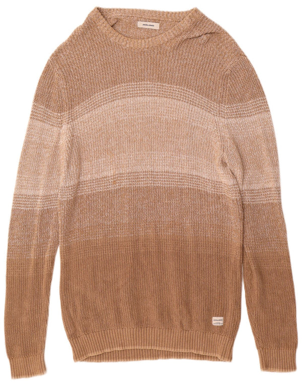Jack & Jones Jersey con cuello barco para hombre XL Marrón Algodón a rayas