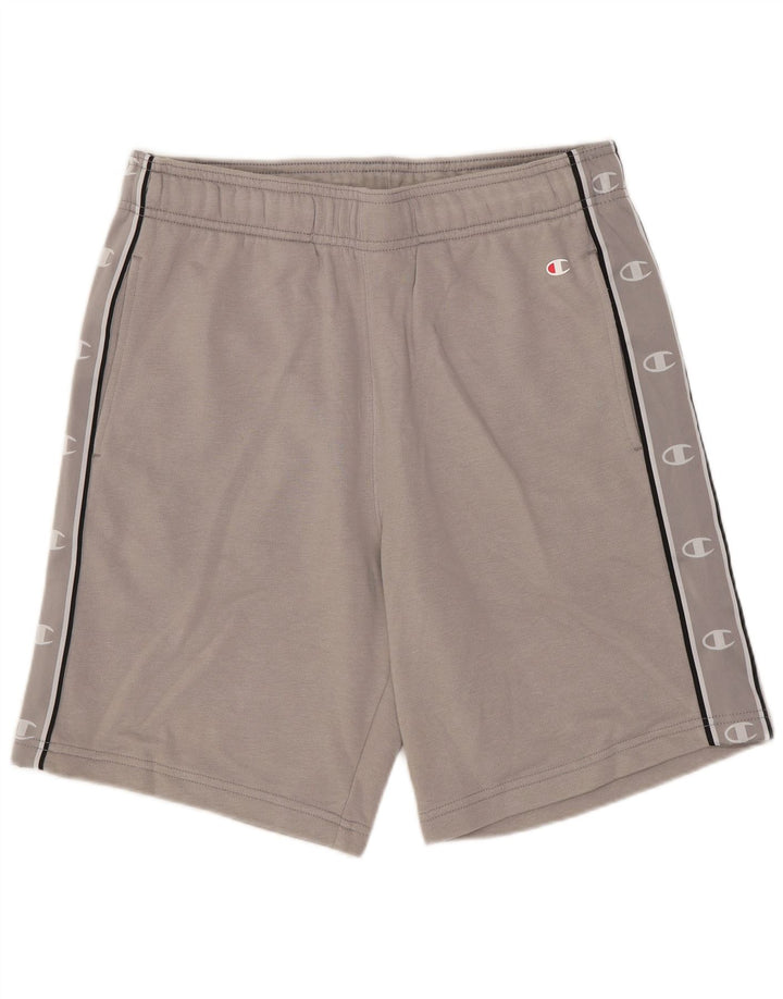 Champion Shorts deportivos con gráficos para hombre de algodón gris medio