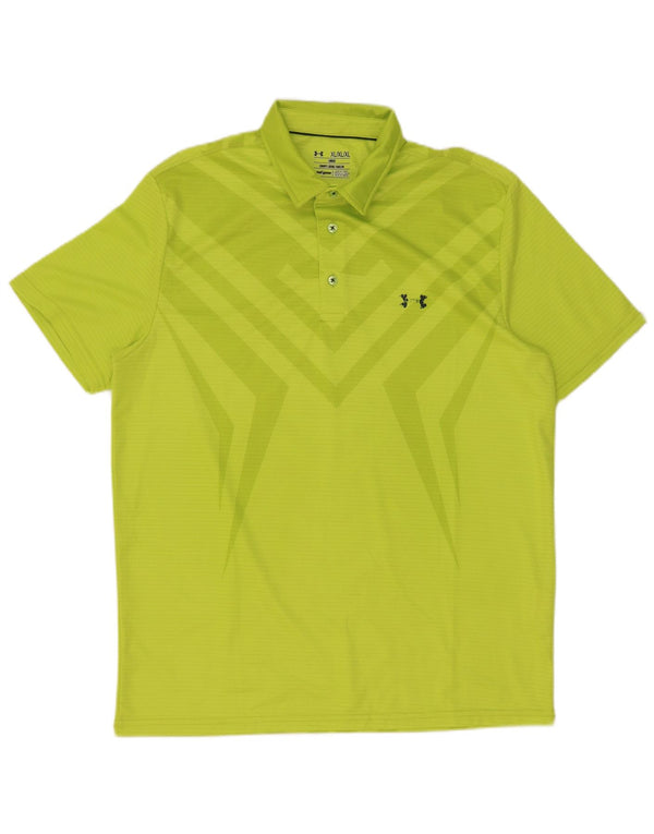 Polo Under Armour Heat Gear XL Poliamida Geométrica Verde Hombre