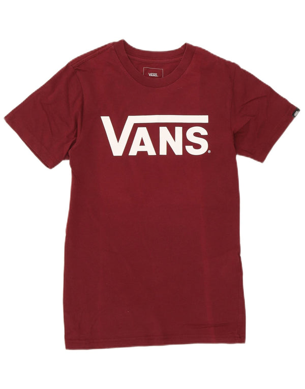 VANS Camiseta gráfica de ajuste clásico para mujer UK 6 XS Algodón burdeos