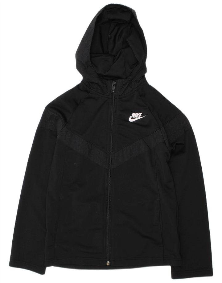 NIKE Sudadera con capucha y cremallera para niñas 10-11 años Mediana Negro Poliéster