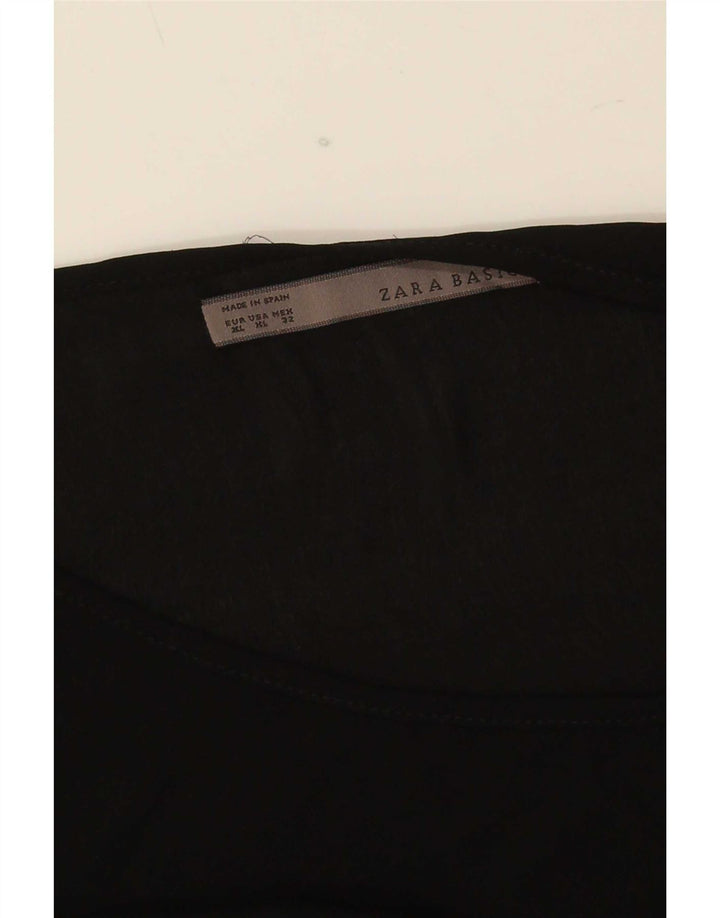 Zara Mujer Blusa Oversize Top UK 40 XL Negro