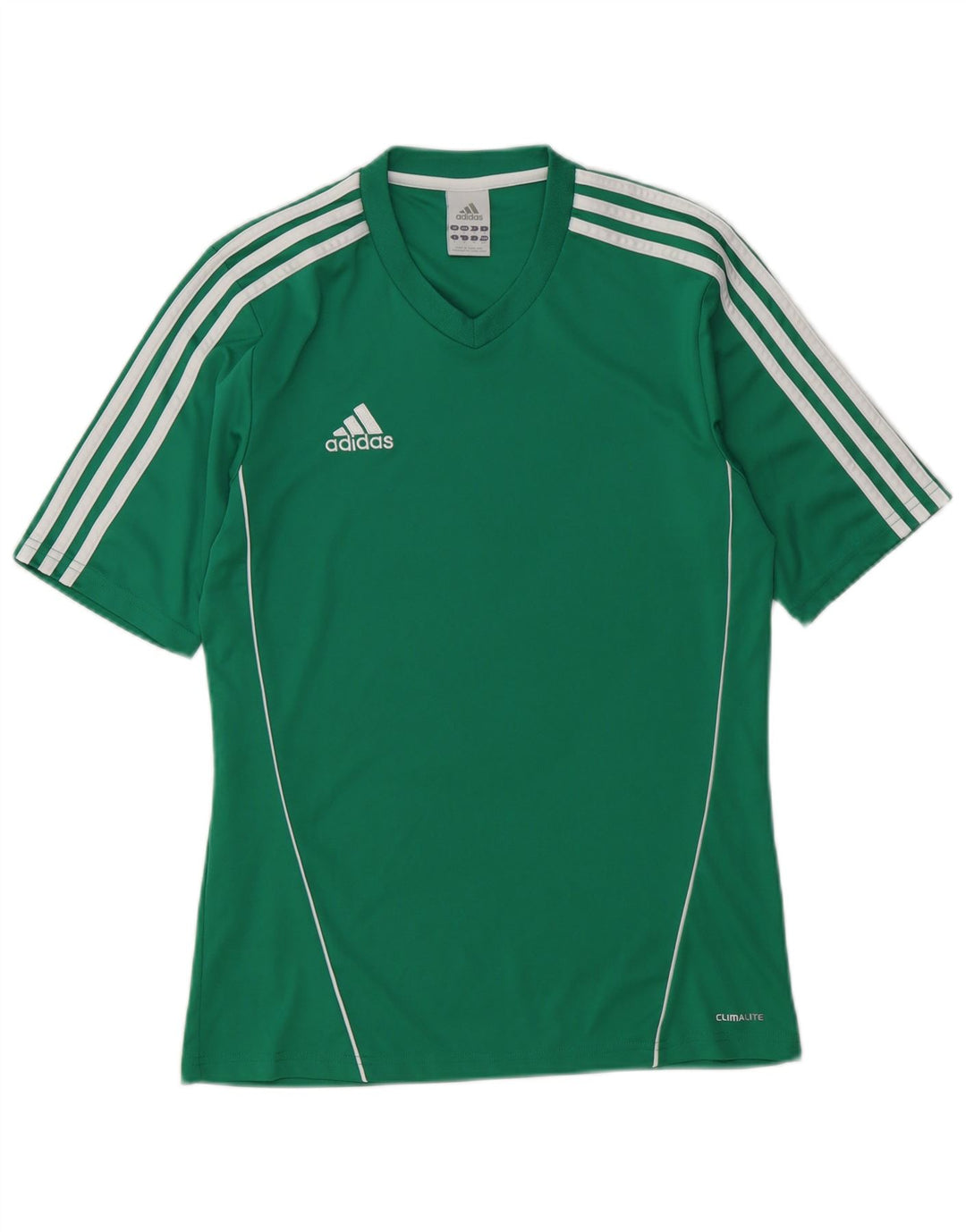 Adidas Mens Climalite Camiseta Top Pequeño Verde Poliéster