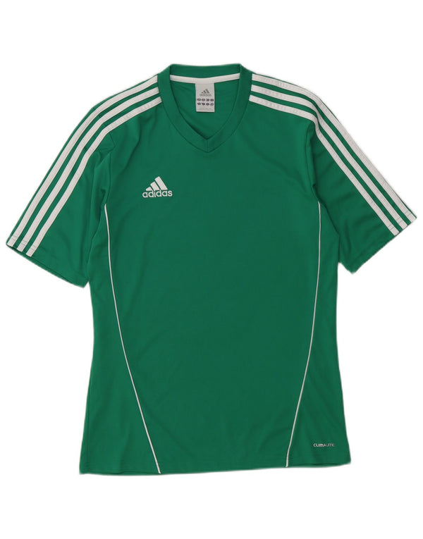 Adidas Mens Climalite Camiseta Top Pequeño Verde Poliéster