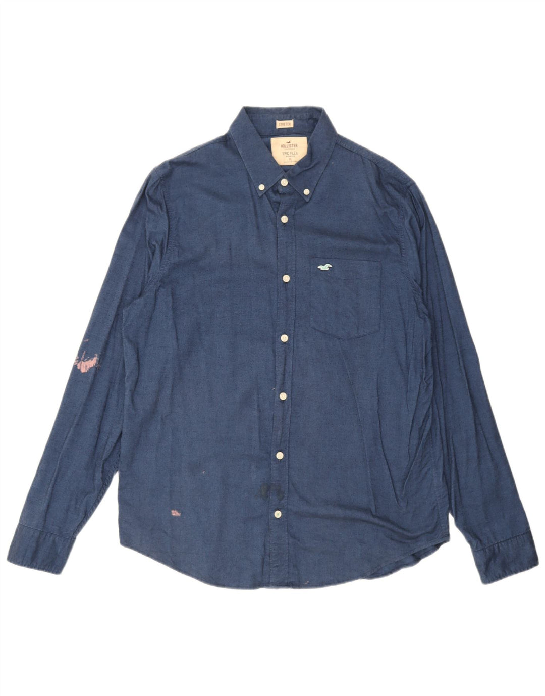 Camisa Hollister Hombre XL Algodón Azul
