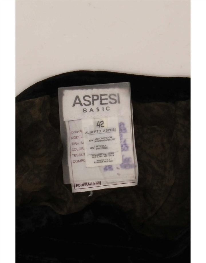 Aspesi Falda maxi cruzada para mujer IT 42 Mediana W26 Viscosa de cachemira negra