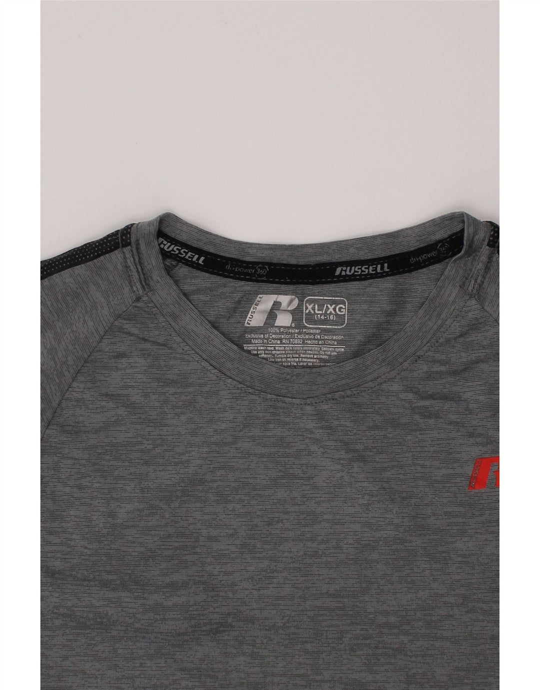 RUSSELL ATHLETIC Camiseta Dri-Power para niño 14-15 años XL Gris