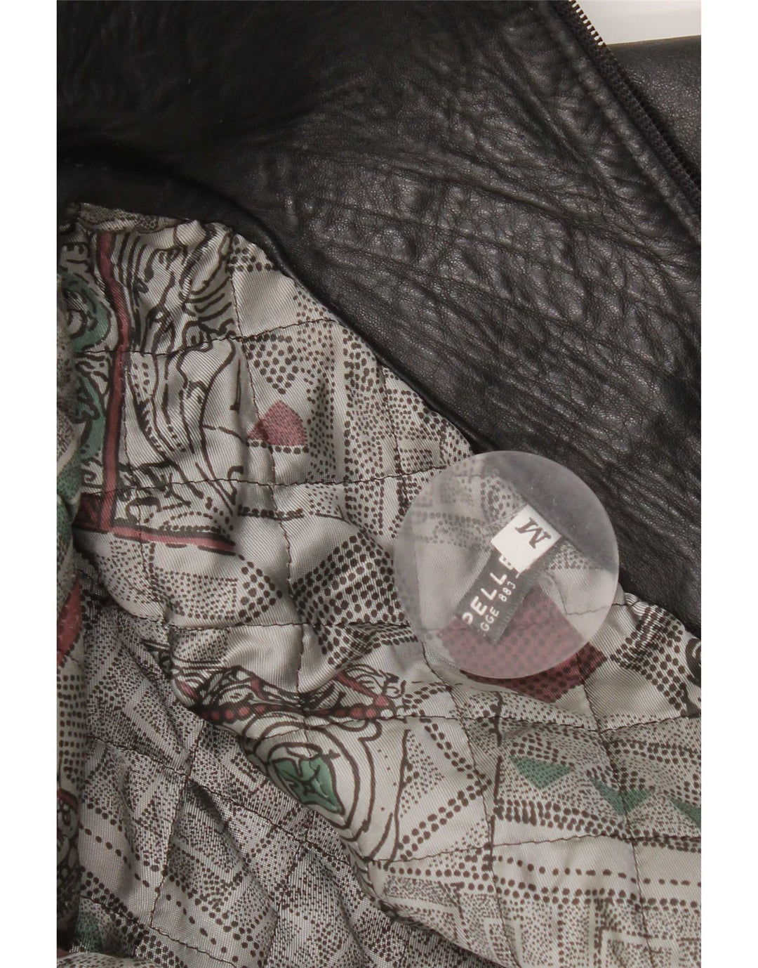 Chaqueta de cuero vintage para niñas 7-8 años cuero negro medio