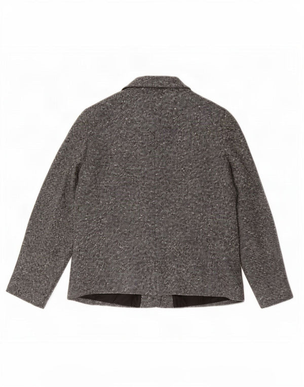 Luisa Spagnoli Womens 5 Button Blazer Jacket IT 50 XL Grey Flecked Wool
