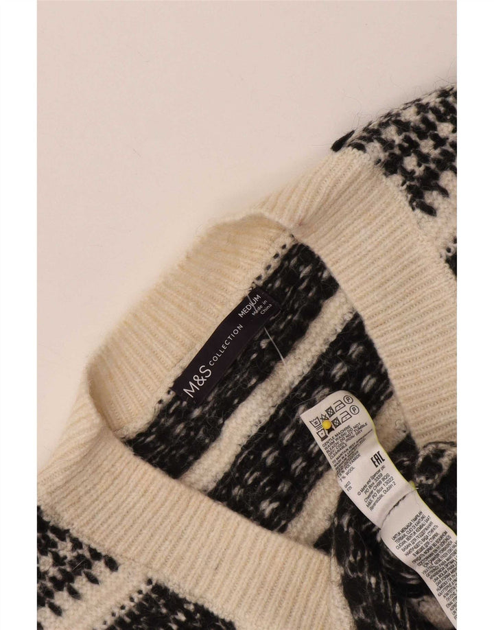 Marks & Spencer - Camiseta sin mangas para hombre, tamaño mediano, color blanco roto, acrílico geométrico