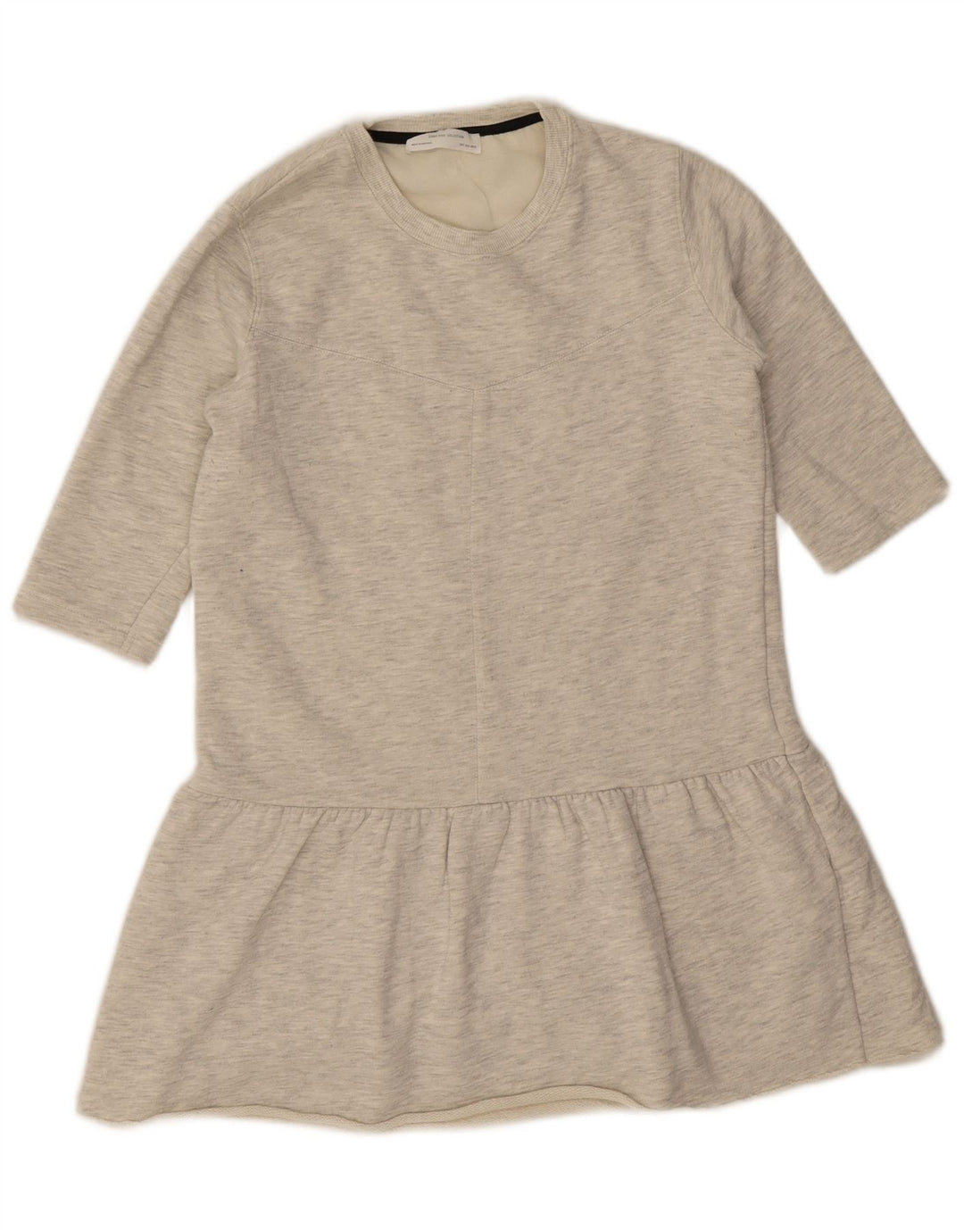 Zara Vestido Túnica Mujer UK 40 Pequeño Poliéster Moteado Gris