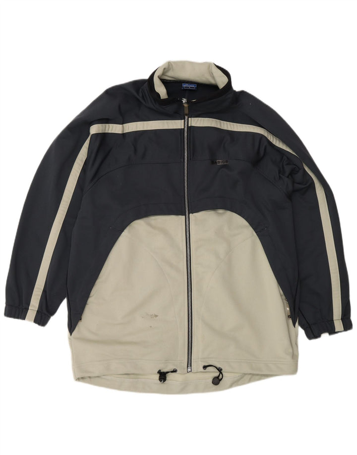 Asics Hombre Chándal Top Chaqueta Grande Azul Marino Colorblock Poliéster