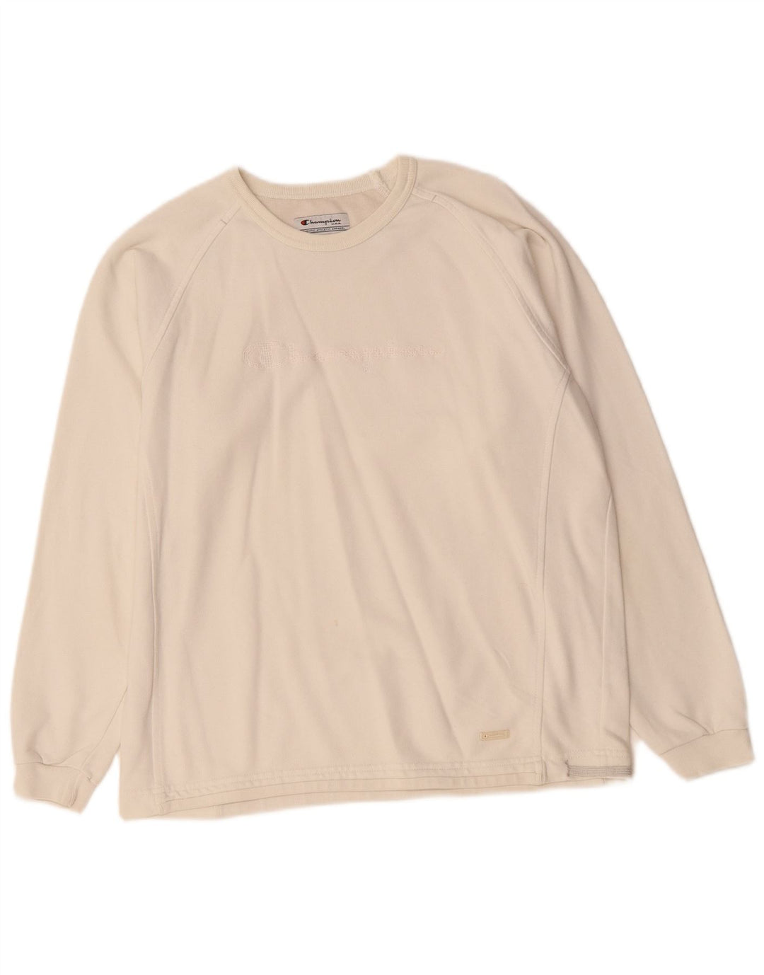 Champion Sudadera de gran tamaño con gráfico para mujer UK 10 Small Off White