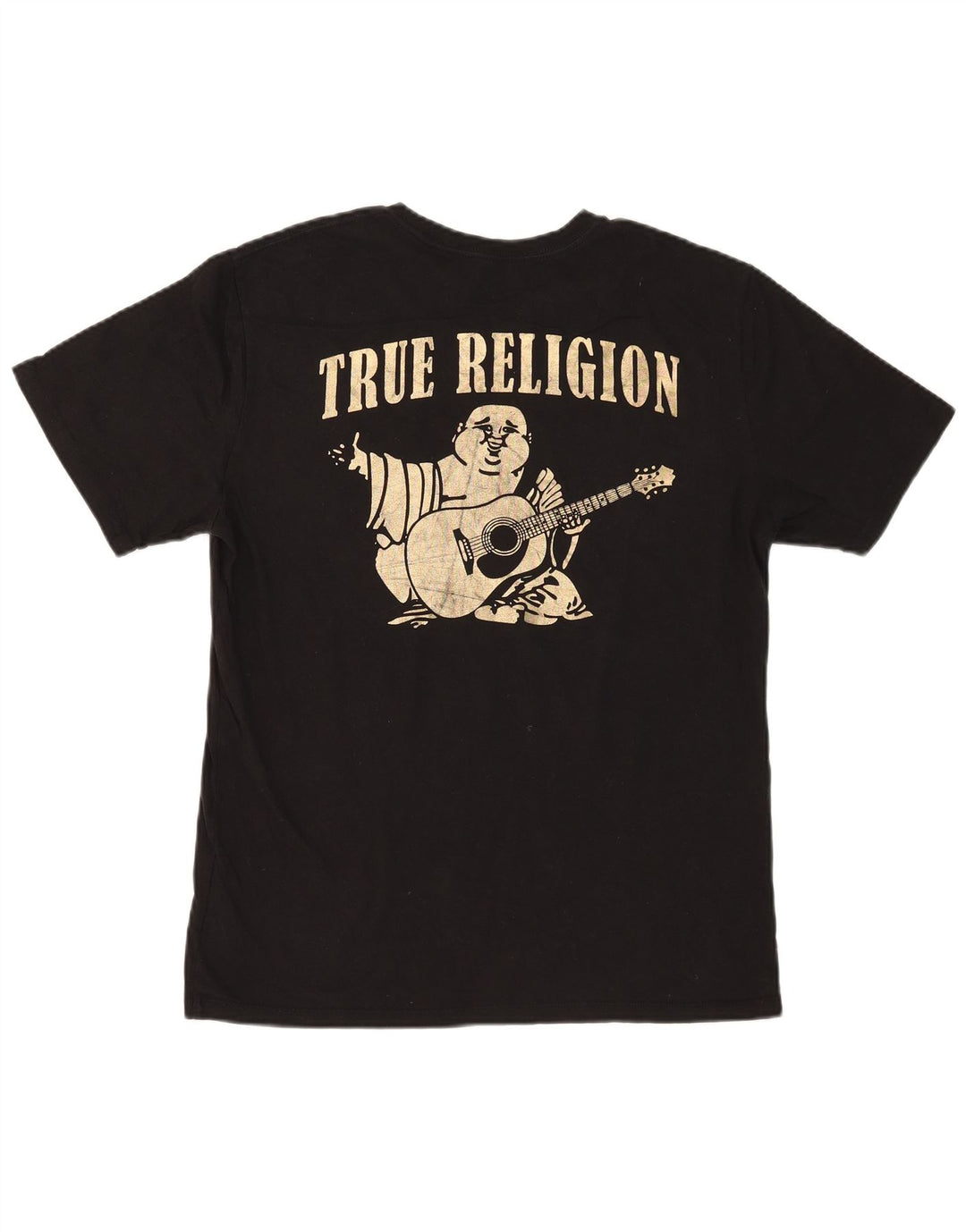 True Religion Camiseta gráfica para hombre Top grande de algodón negro