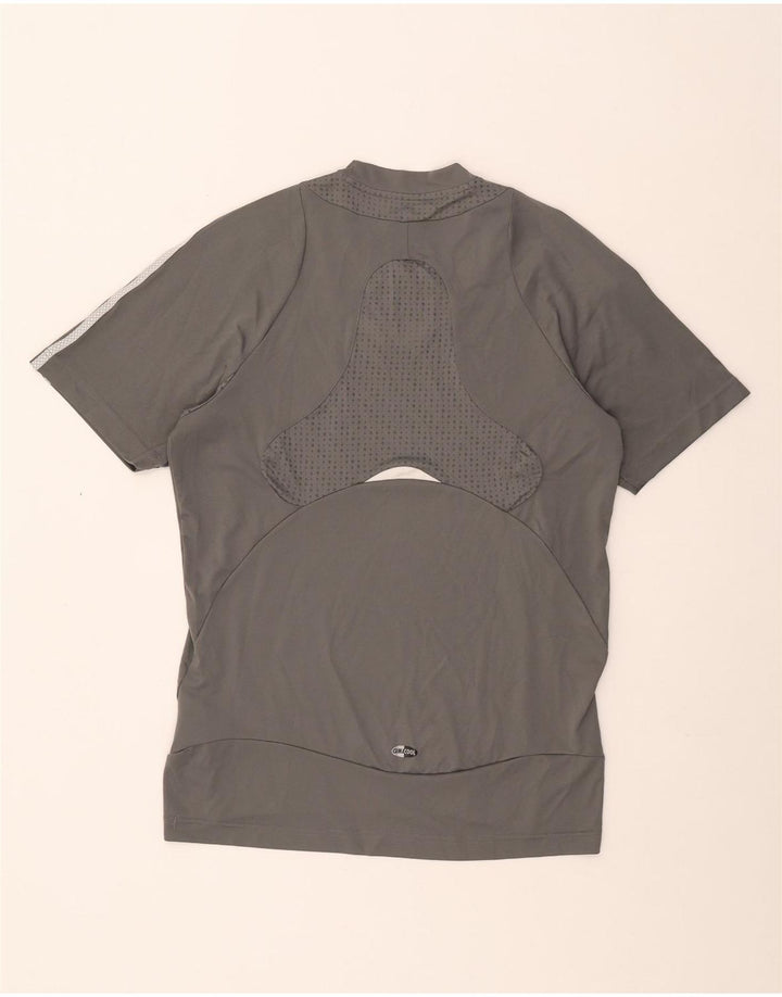 Adidas Hombre Climacool Camiseta Top Pequeño Gris Colorblock Poliéster