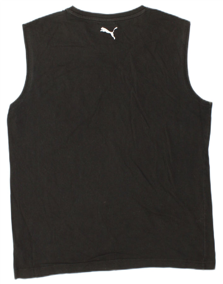 PUMA Camiseta sin mangas con gráfico para hombre Medium Black