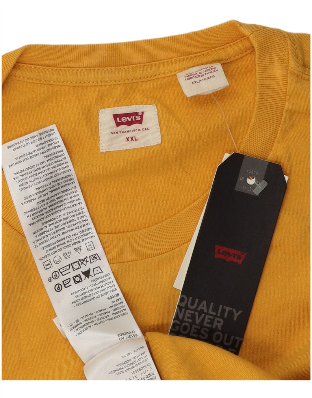 Camiseta Levi's Hombre Top 2XL Algodón Amarillo