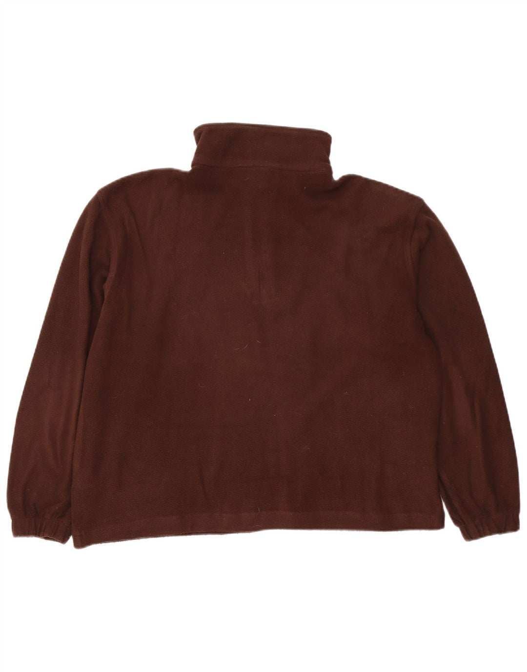 ELLESSE Jersey de forro polar con cuello y cremallera extragrande para mujer UK 12 Marrón medio