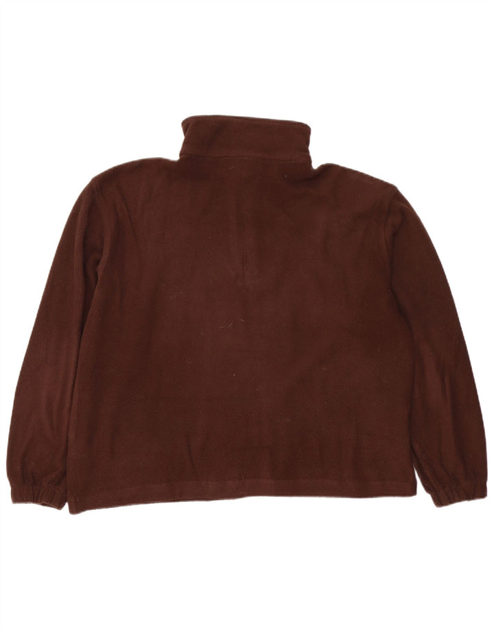 ELLESSE Jersey de forro polar con cuello y cremallera extragrande para mujer UK 12 Marrón medio