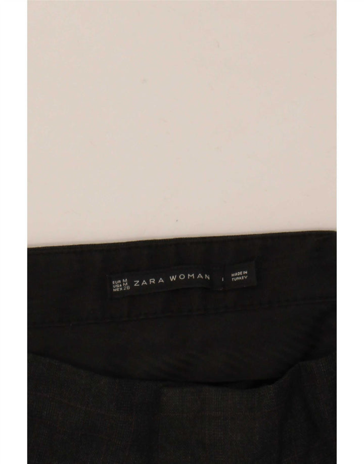 Zara Mujer Pantalones Cortos Pegged Medianos W28 L26 Cuadros Grises