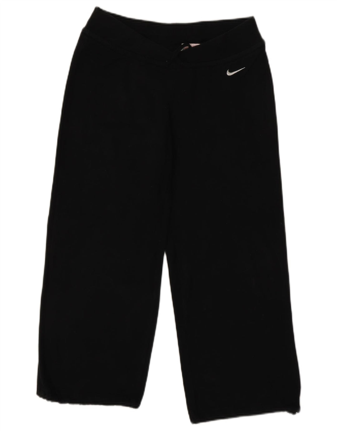 NIKE Mujer Capri Chándal Pantalones UK 8/10 Pequeño Algodón Negro