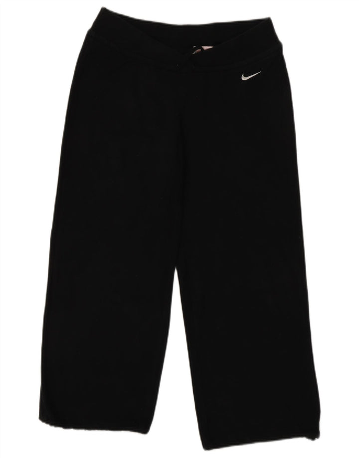 NIKE Mujer Capri Chándal Pantalones UK 8/10 Pequeño Algodón Negro
