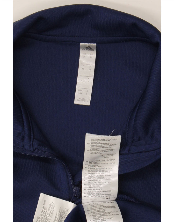 ADIDAS Hombre Aeroready Zip Neck Jersey Chándal Top Medio Azul Marino