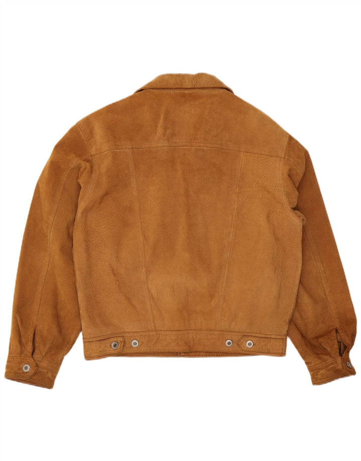 John Baner Chaqueta de ante para hombre Reino Unido 40 Cuero beige grande