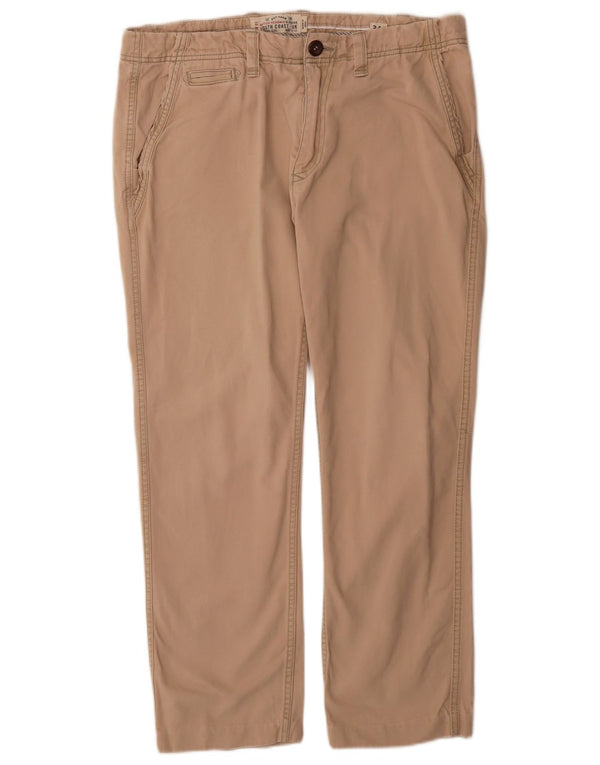 Pantalón chino recto para hombre Fat Face W34 L29 Algodón beige