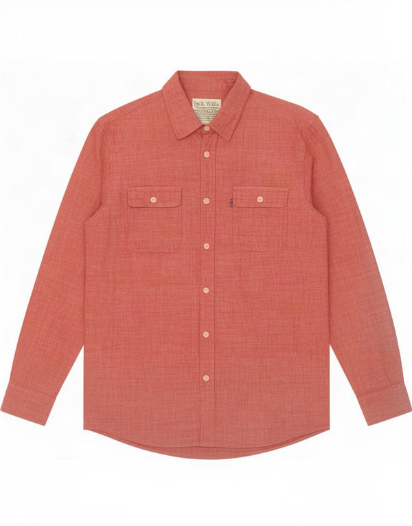 Camisa Jack Wills Hombre Algodón Rojo Mediano