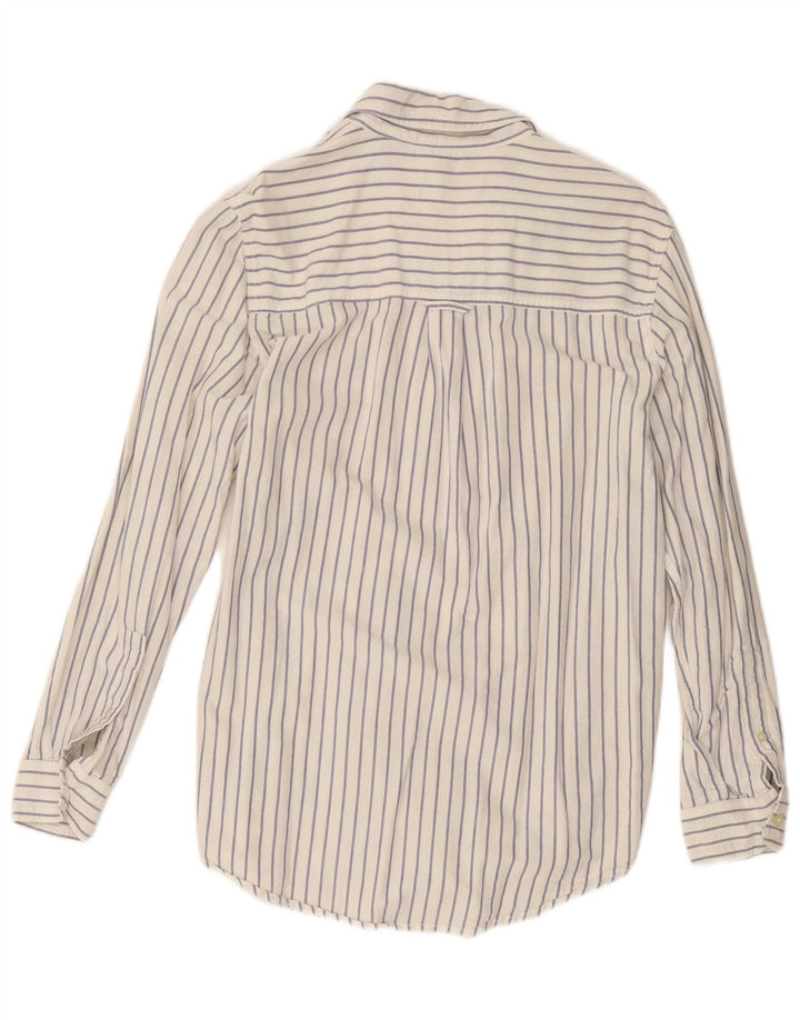 Chaps Camisa para hombre pequeña de algodón a rayas blancas