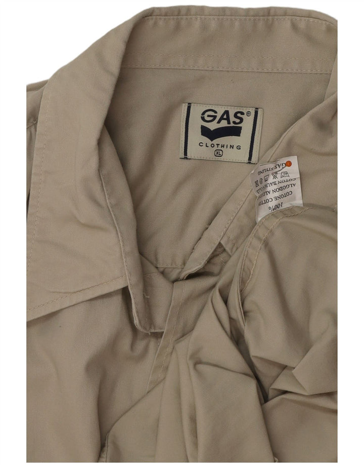GAS Camisa Militar Hombre XL Algodón Beige