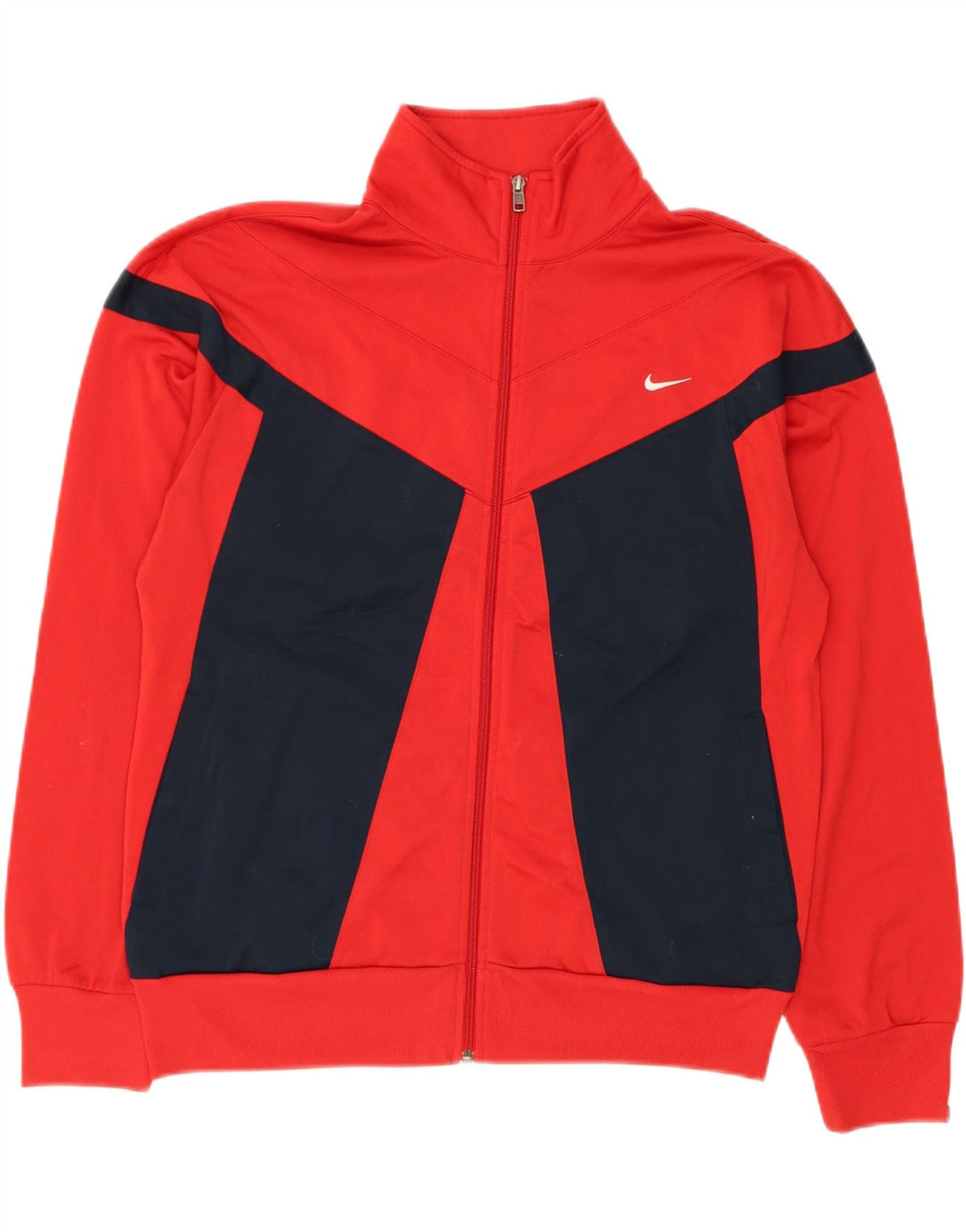 NIKE Mens Tracksuit Top Jacket UK 38/40 Medium Red Colourblock Vintage Nike and Second-Hand Nike from Messina Hembry 