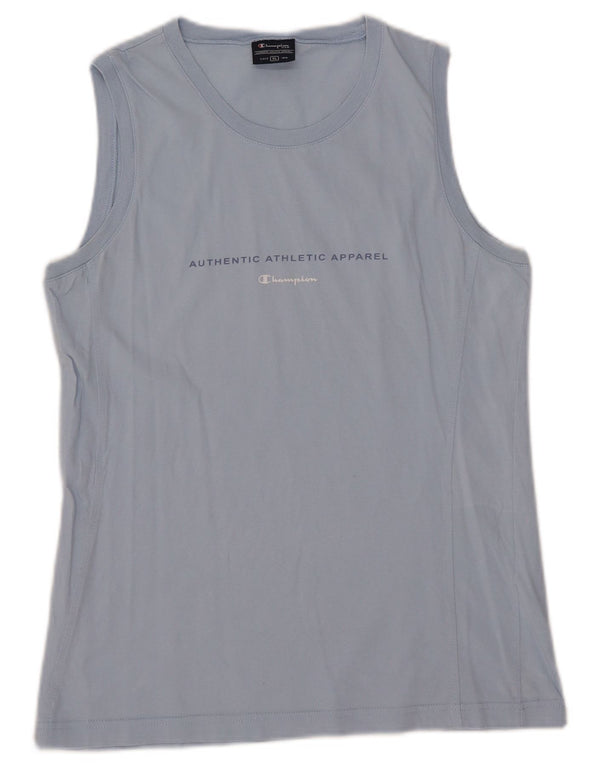 Champion Camiseta sin mangas gráfica para mujer UK 18 XL Algodón azul