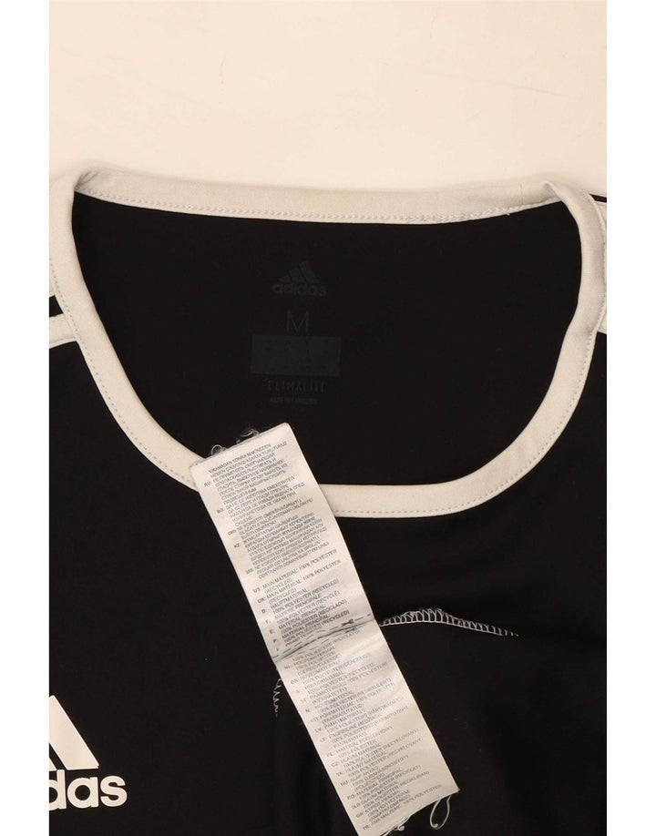 Adidas Hombre Climalite Camiseta Top Medio Negro Colorblock Poliéster