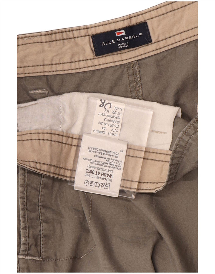 Marks & Spencer Pantalón cargo recto azul Harbor para hombre W38 L31 Gris