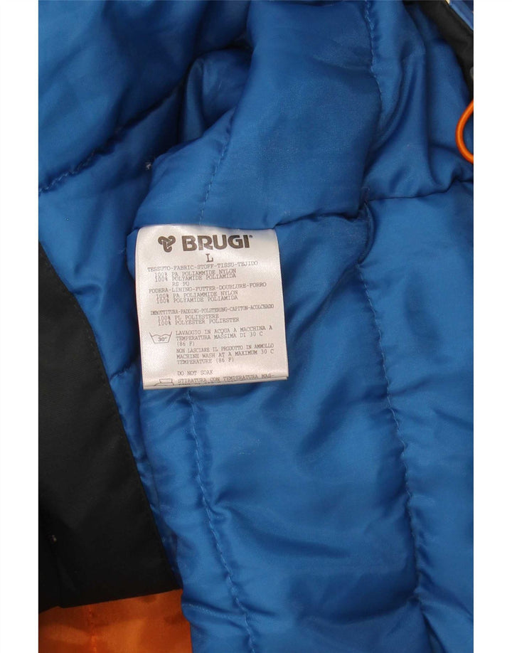 Brugi Chaqueta de esquí con capucha para hombre UK 40 Large Azul Colorblock Poliamida