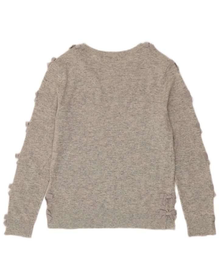 Ted Baker - Jersey para mujer con cuello barco, talla 2, lana gris pequeña
