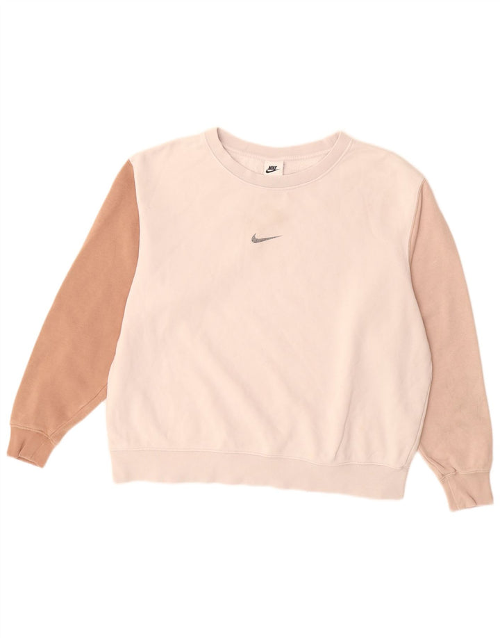 Nike - Sudadera para mujer (talla 40), color beige medio, algodón