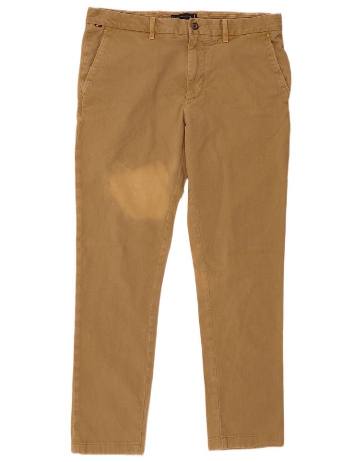TOMMY HILFIGER Pantalón chino ajustado para hombre W34 L28 Algodón beige
