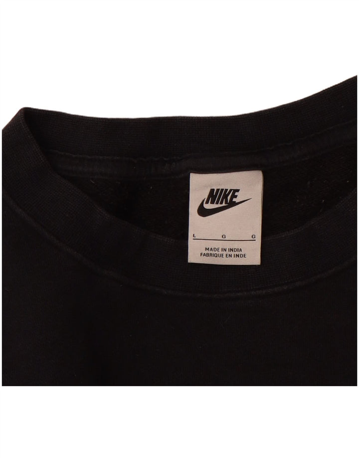 NIKE Mens Sweatshirt Jumper Large Black Cotton