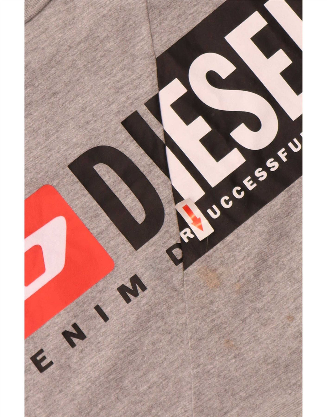 Diesel Hombre Camiseta Gráfica Top De Algodón Moteado Gris Medio