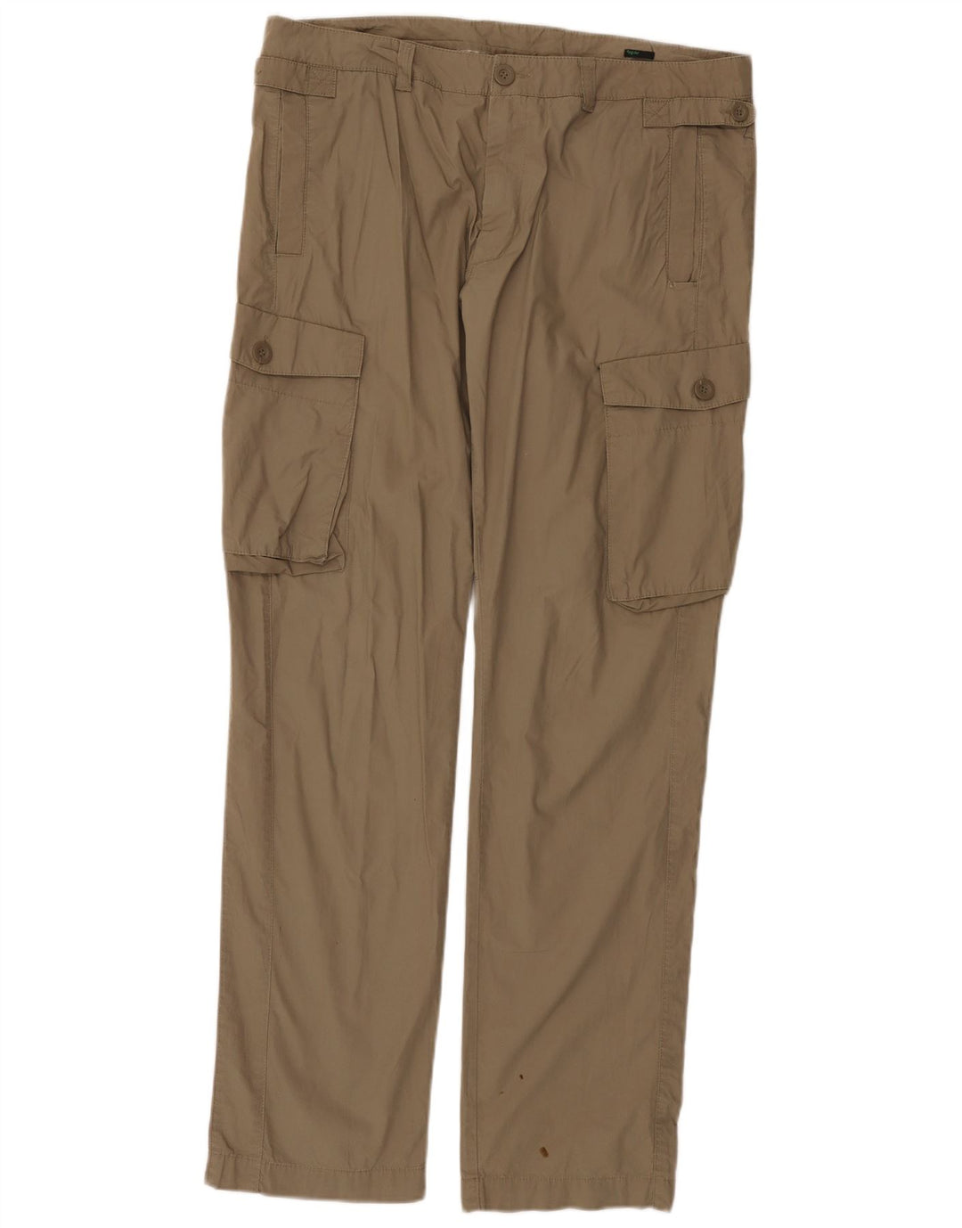 BENETTON Pantalones cargo rectos para hombre IT 52 XL W38 L34 Algodón caqui