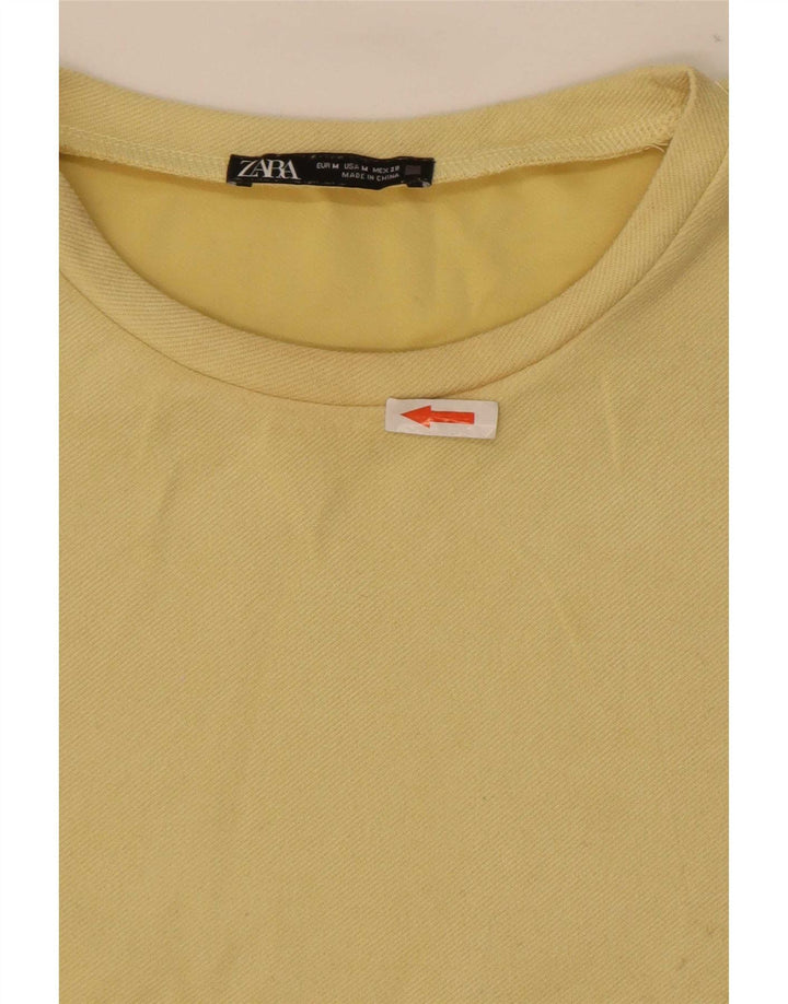 Zara Mujer Vestido Recto UK 44 Medio Amarillo