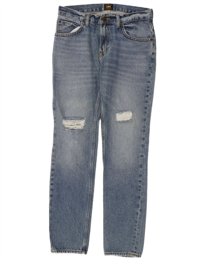 Vaqueros ajustados desgastados Rider para mujer Lee W30 L32 Algodón azul